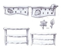 Эскиз резной двери с соболем