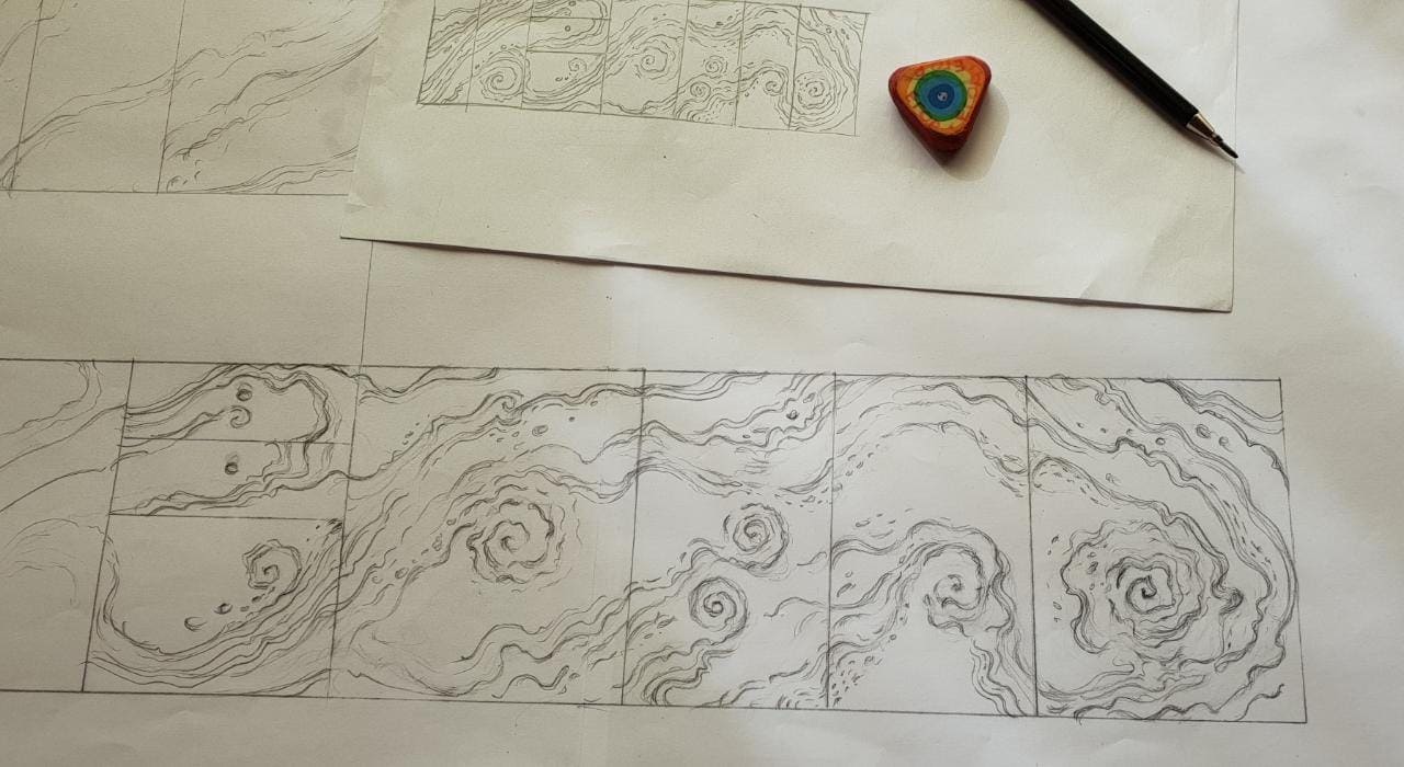 Эскиз резных фасадов для кухни